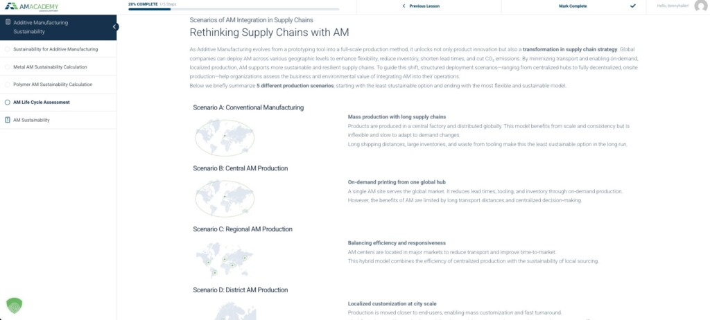 Production scenarios and their impact on the carbon footprint